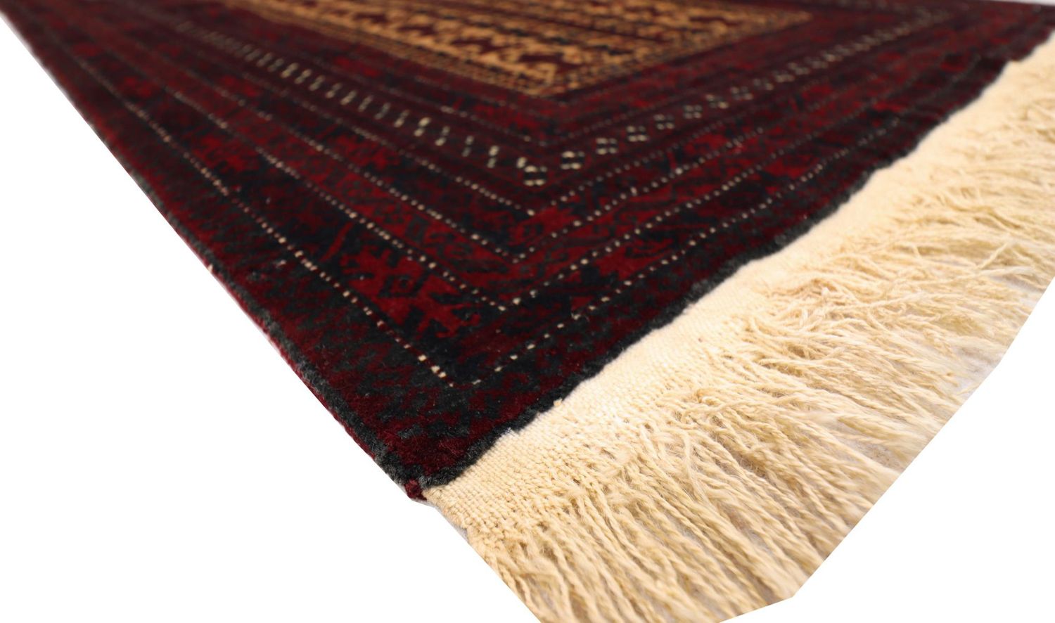 Tapis afghan - 150 x 95 cm - rouge foncé