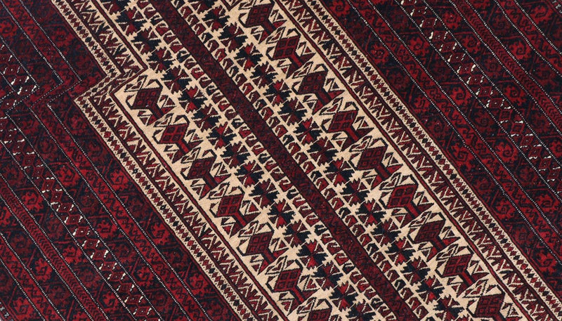 Tapis afghan - 150 x 95 cm - rouge foncé