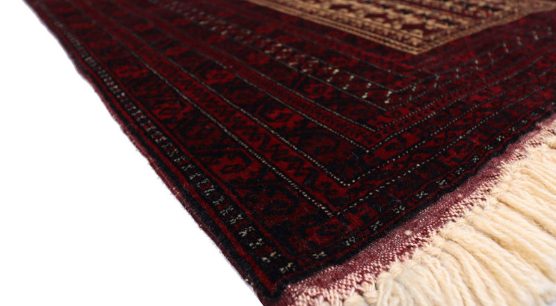 Tapis afghan - 150 x 95 cm - rouge foncé