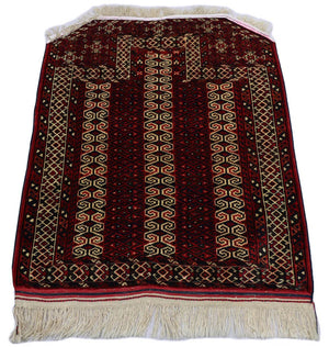 Belutsch Teppich 116 x 95 cm - dunkelrot