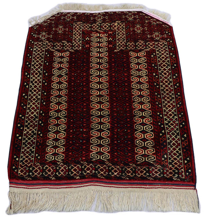 Belutsch Teppich 116 x 95 cm - dunkelrot