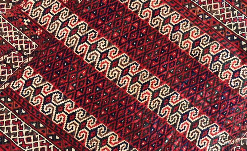 Belutsch Teppich 116 x 95 cm - dunkelrot