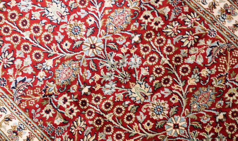 Tapis en soie - Soie du Cachemire - 124 x 77 cm - rouge