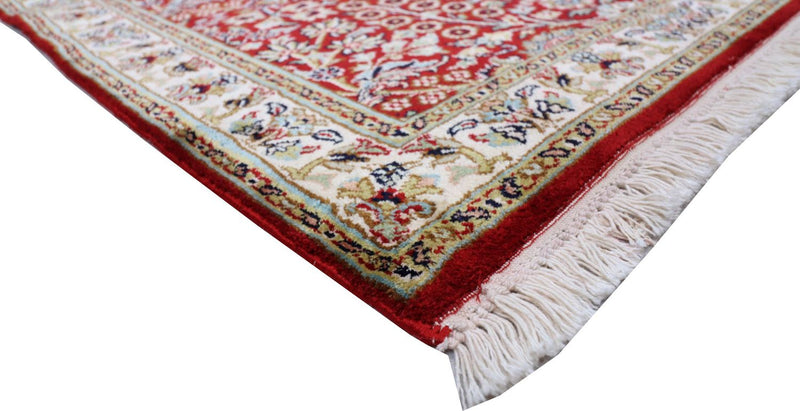 Tapis en soie - Soie du Cachemire - 124 x 77 cm - rouge
