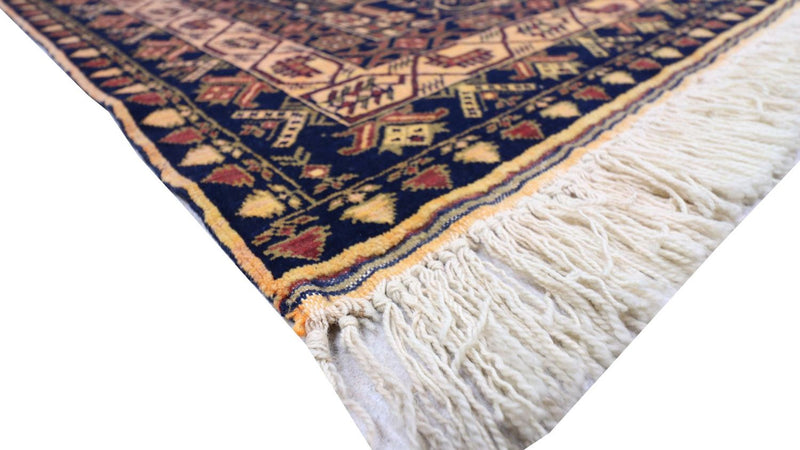 Tapis afghan - 142 x 96 cm - bleu foncé