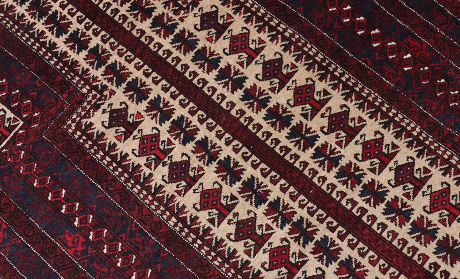 Tapis afghan - 150 x 95 cm - rouge foncé