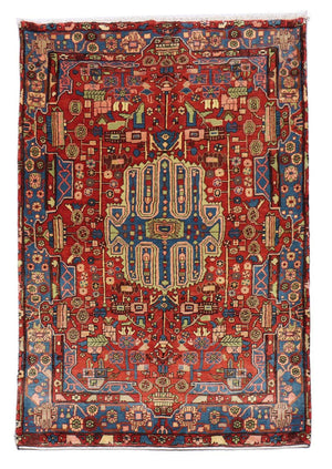 Tapis persan - Nomadic - 215 x 154 cm - rouge