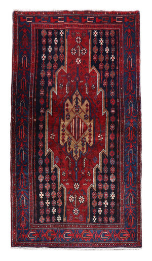 Tapis Gabbeh - Loribaft Persan - 243 x 133 cm - rouge