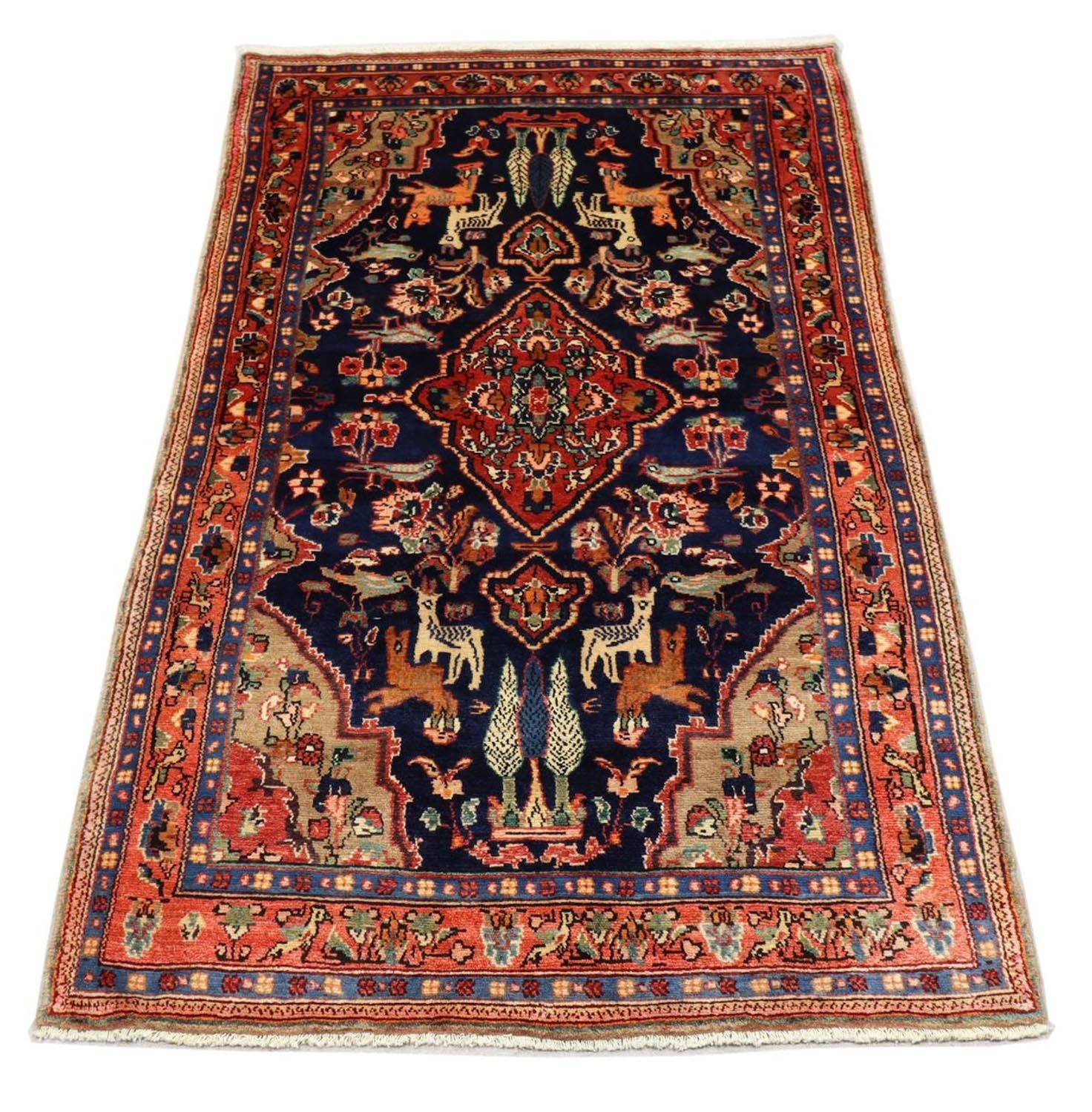Tapis de couloir Tapis persan - Nomadic - 237 x 127 cm - bleu foncé