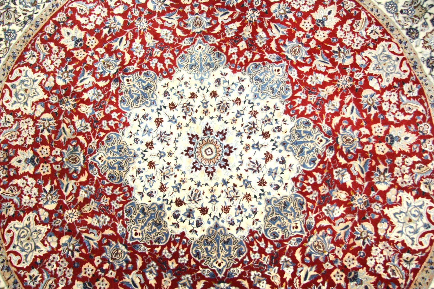 Tapis persan - Nain - Royal ronde  - 191 x 191 cm - rouge