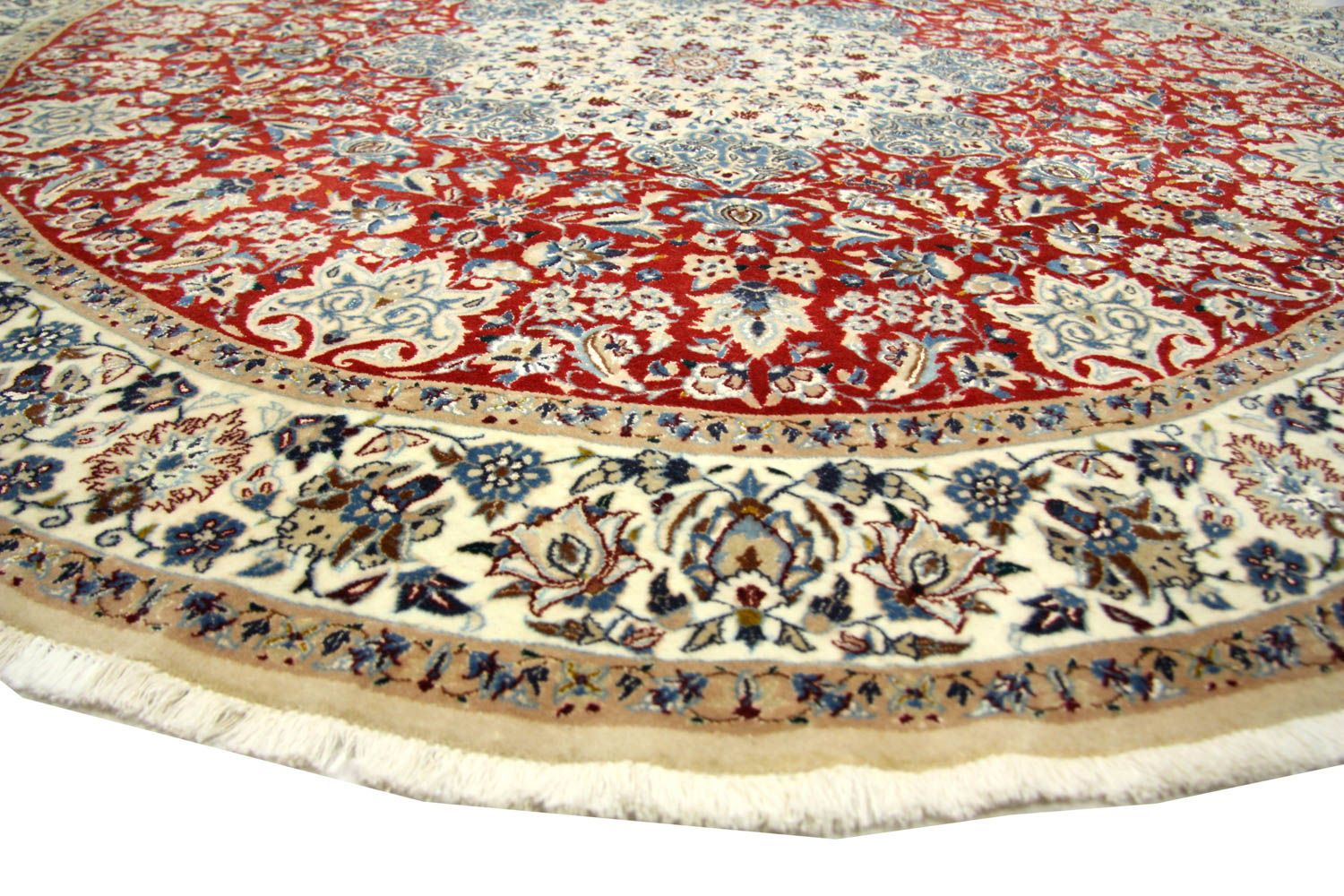 Tapis persan - Nain - Royal ronde  - 191 x 191 cm - rouge