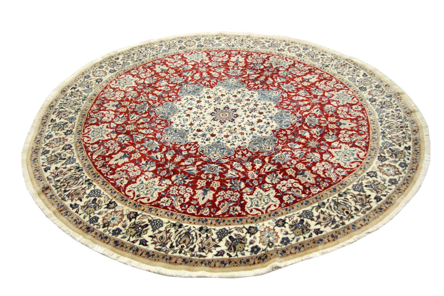 Tapis persan - Nain - Royal ronde  - 191 x 191 cm - rouge