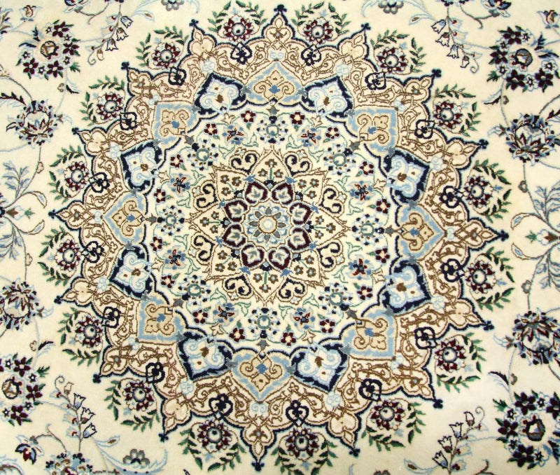 Tapis persan - Nain ronde  - 250 x 250 cm - blanc naturel