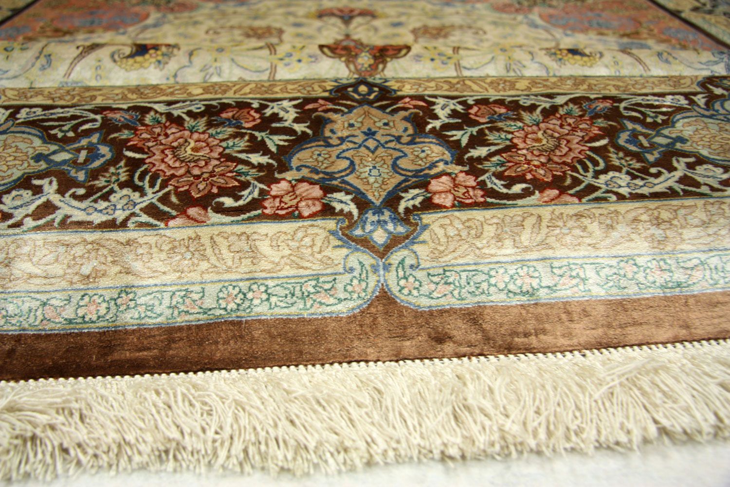 Tapis en soie - Ghom soie - Premium - 240 x 155 cm - beige