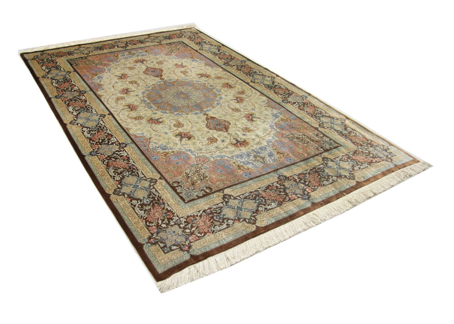 Tapis en soie - Ghom soie - Premium - 240 x 155 cm - beige