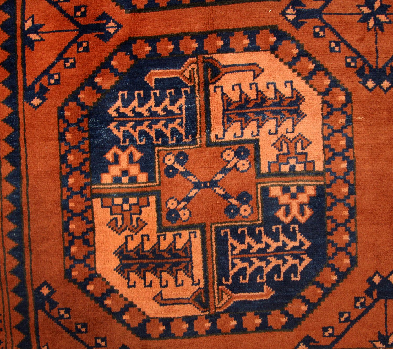 Tapis afghan - 290 x 208 cm - orange