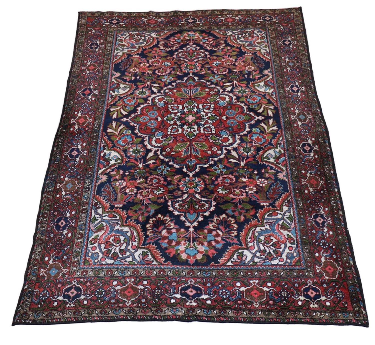 Tapis persan - Nomadic - 205 x 142 cm - bleu foncé