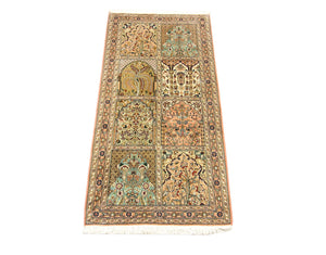 Tapis de couloir Tapis en soie - Soie du Cachemire - 183 x 77 cm - marron