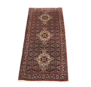 Tapis de couloir Tapis persan - Bidjar - 202 x 75 cm - bleu