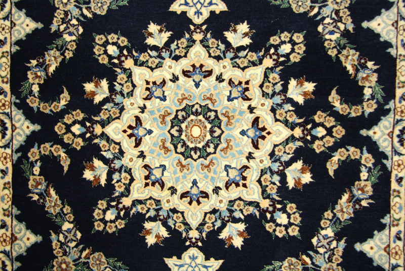 Tapis persan - Nain - Premium - 113 x 84 cm - bleu foncé