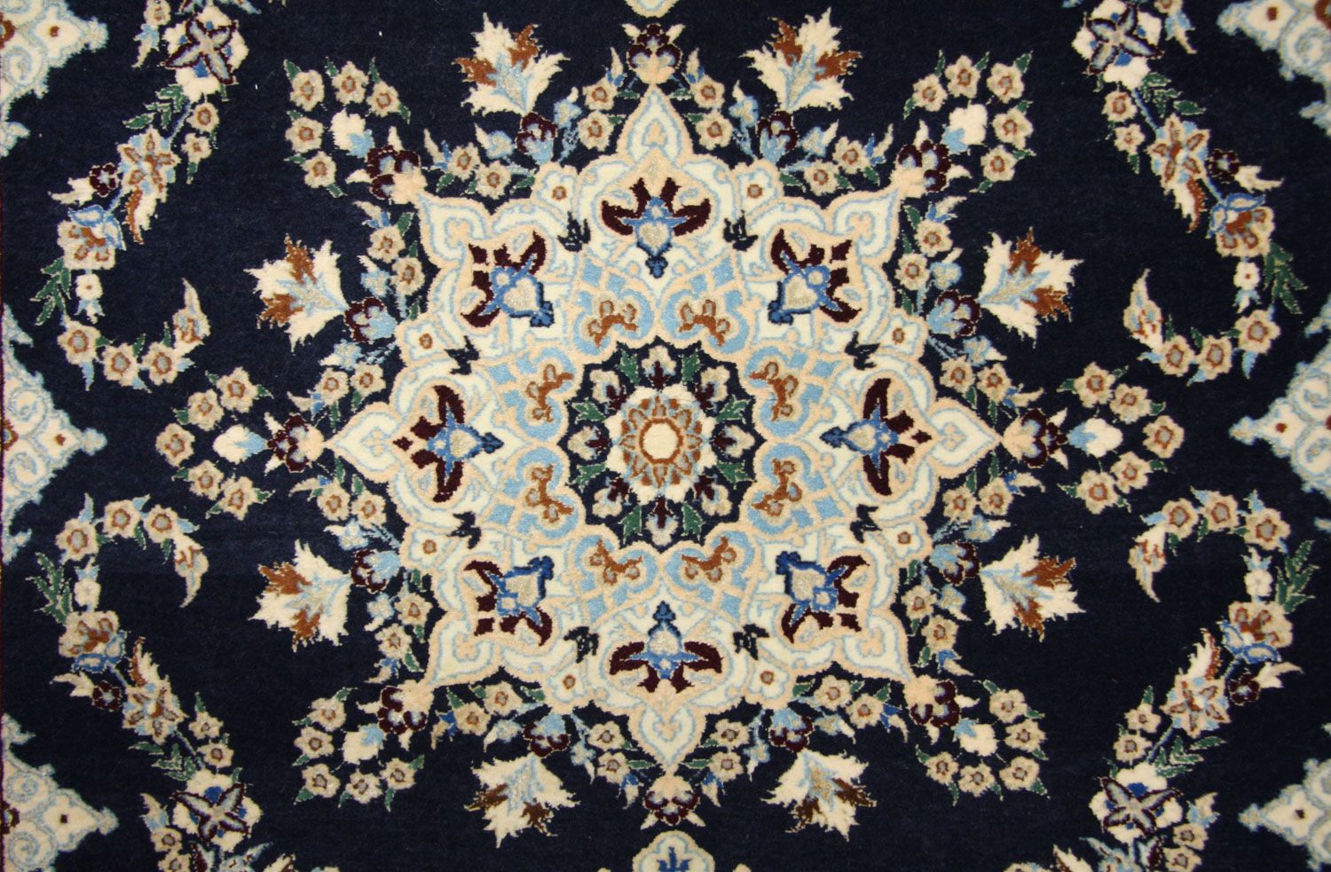 Tapis persan - Nain - Premium - 114 x 83 cm - bleu foncé
