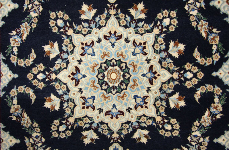 Tapis persan - Nain - Premium - 114 x 83 cm - bleu foncé