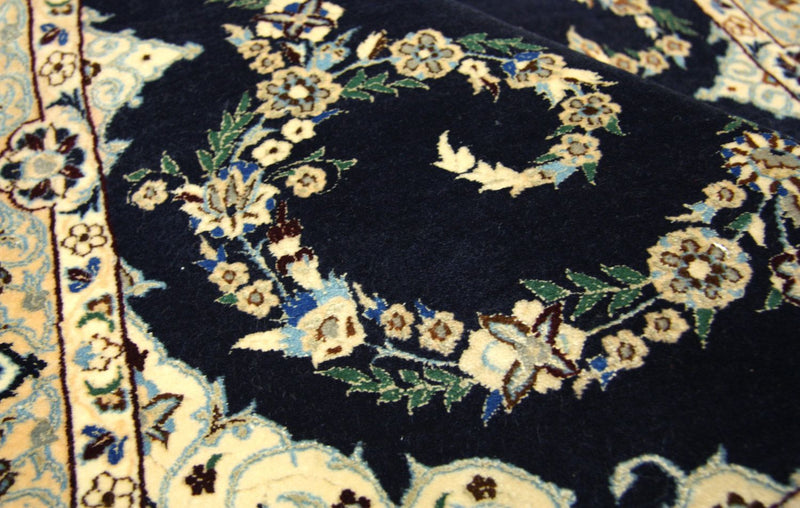 Tapis persan - Nain - Premium - 114 x 83 cm - bleu foncé