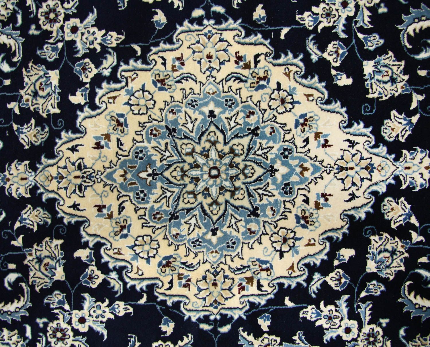 Tapis persan - Nain - Premium - 256 x 172 cm - bleu foncé