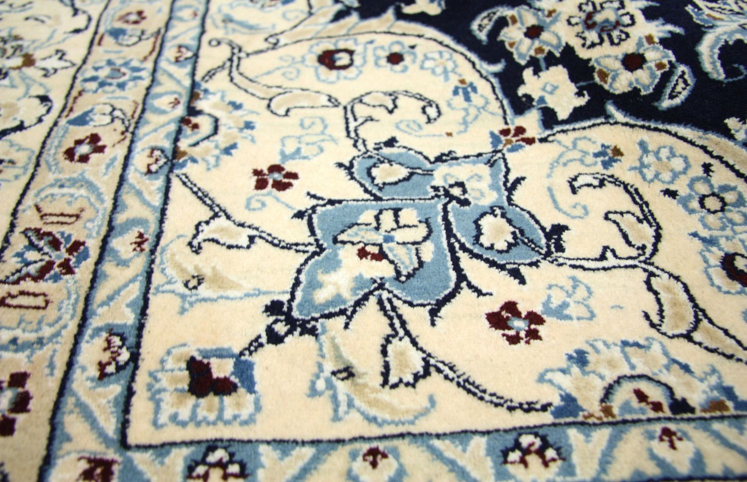Tapis persan - Nain - Premium - 256 x 172 cm - bleu foncé