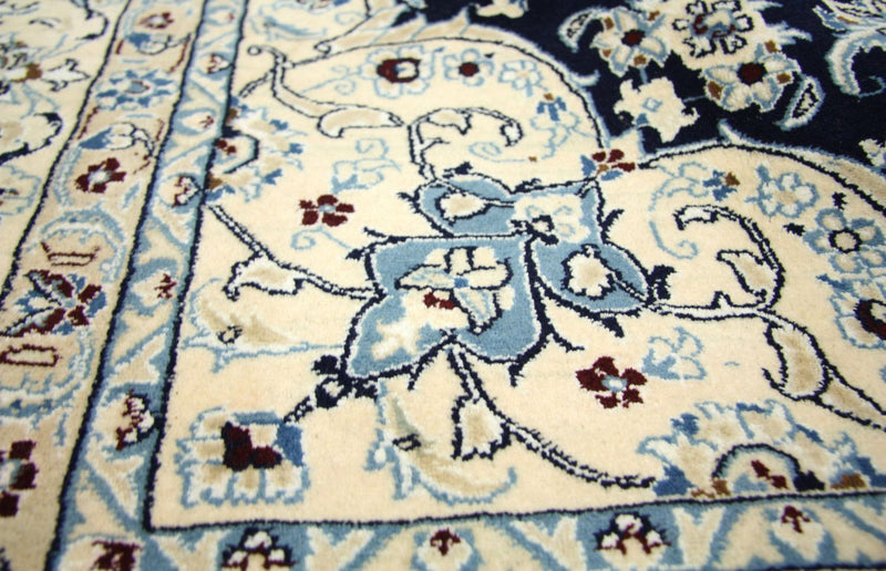 Tapis persan - Nain - Premium - 256 x 172 cm - bleu foncé