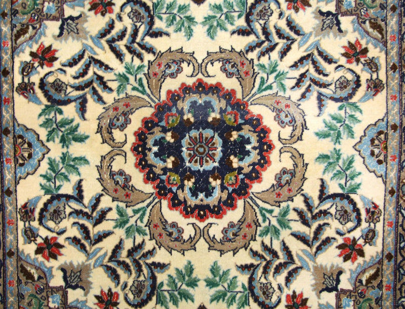 Tapis de couloir Tapis persan - Isfahan - Premium - 305 x 80 cm - beige