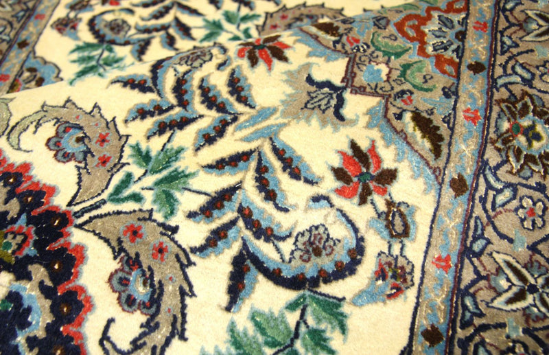 Tapis de couloir Tapis persan - Isfahan - Premium - 305 x 80 cm - beige