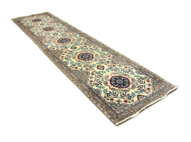 Tapis de couloir Tapis persan - Isfahan - Premium - 305 x 80 cm - beige