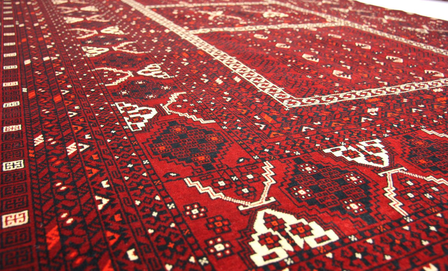 Tapis afghan - 247 x 161 cm - rouge