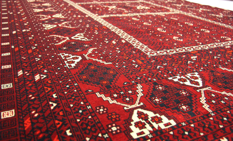 Tapis afghan - 247 x 161 cm - rouge