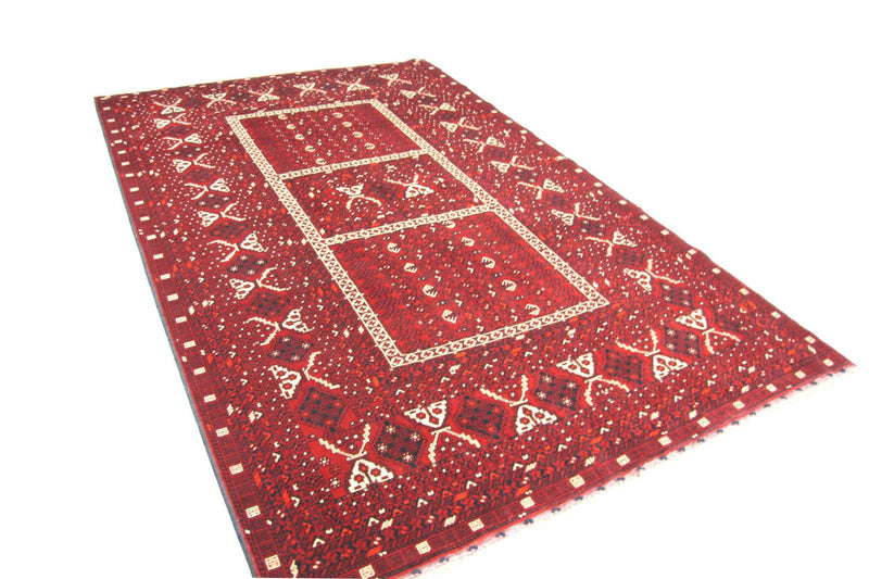 Tapis afghan - 247 x 161 cm - rouge