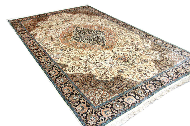 Tapis en soie - Soie du Cachemire - 272 x 177 cm - beige