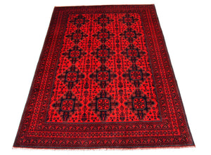 Tapis afghan - Kunduz - 292 x 197 cm - rouge
