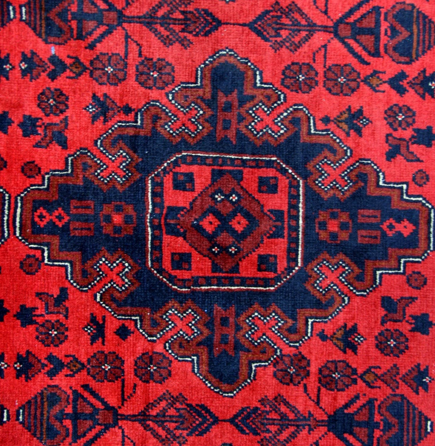 Tapis afghan - Kunduz - 292 x 197 cm - rouge