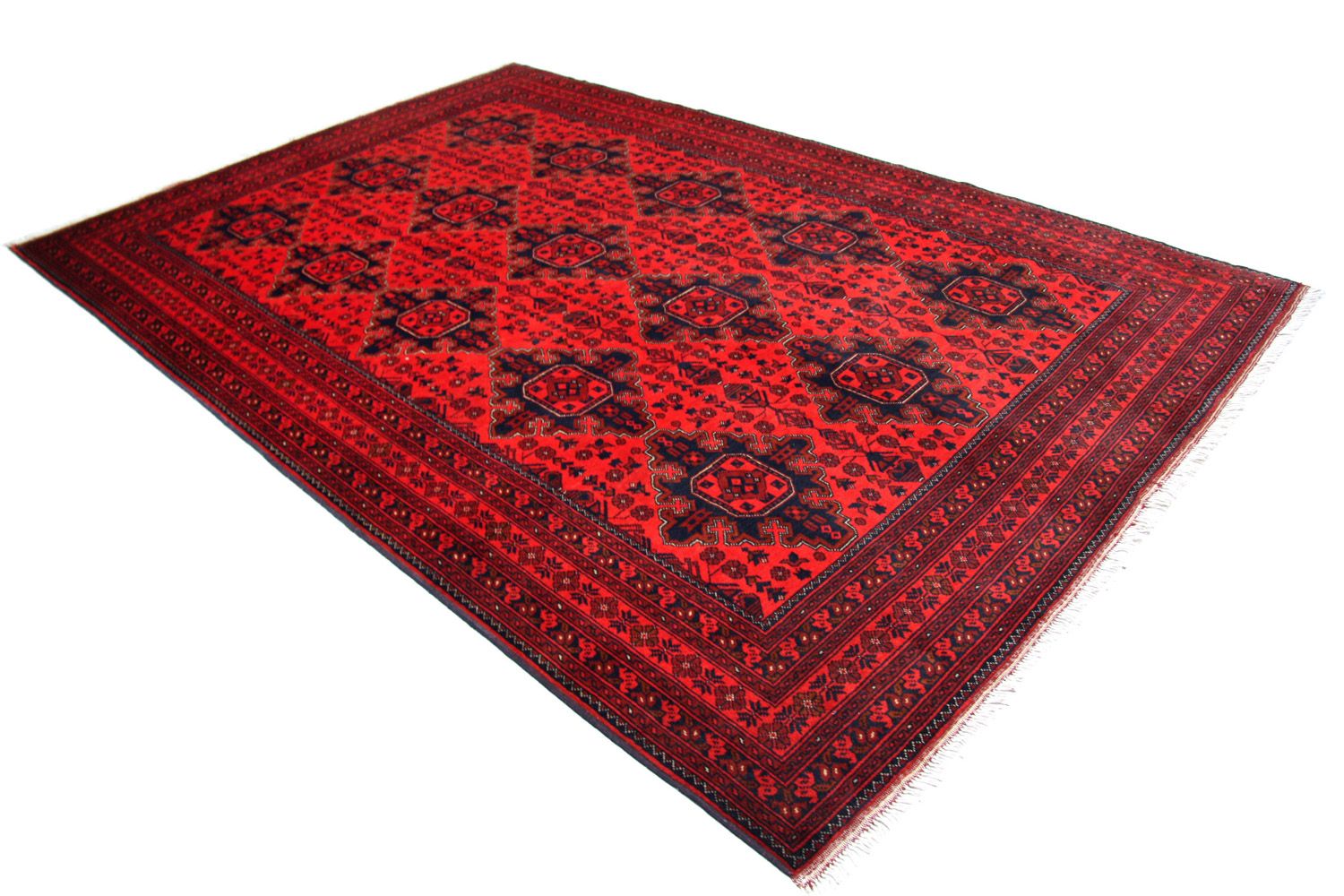 Tapis afghan - Kunduz - 292 x 197 cm - rouge
