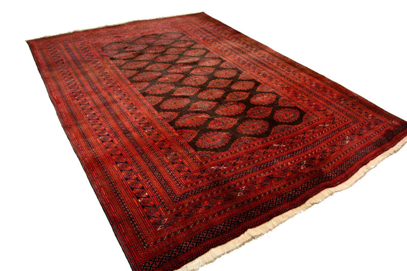 Tapis afghan - Boukhara - 275 x 198 cm - rouge