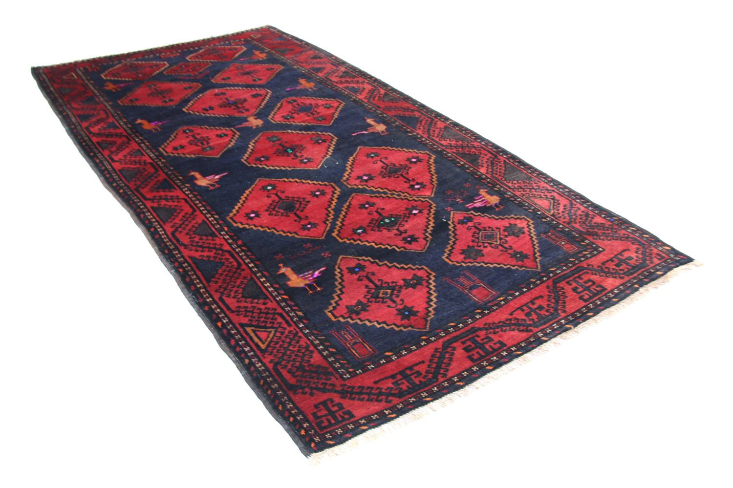Tapis Belutsch - 296 x 150 cm - bleu