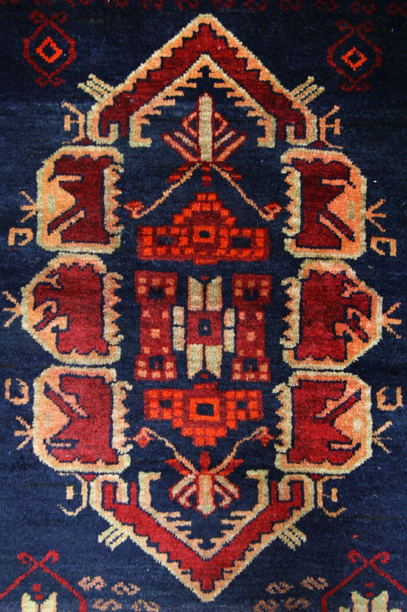Belutsch Teppich 294 x 142 cm - blau