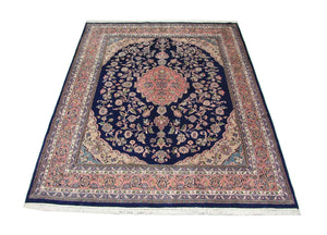 Tapis persan - Tabriz - 302 x 244 cm - bleu