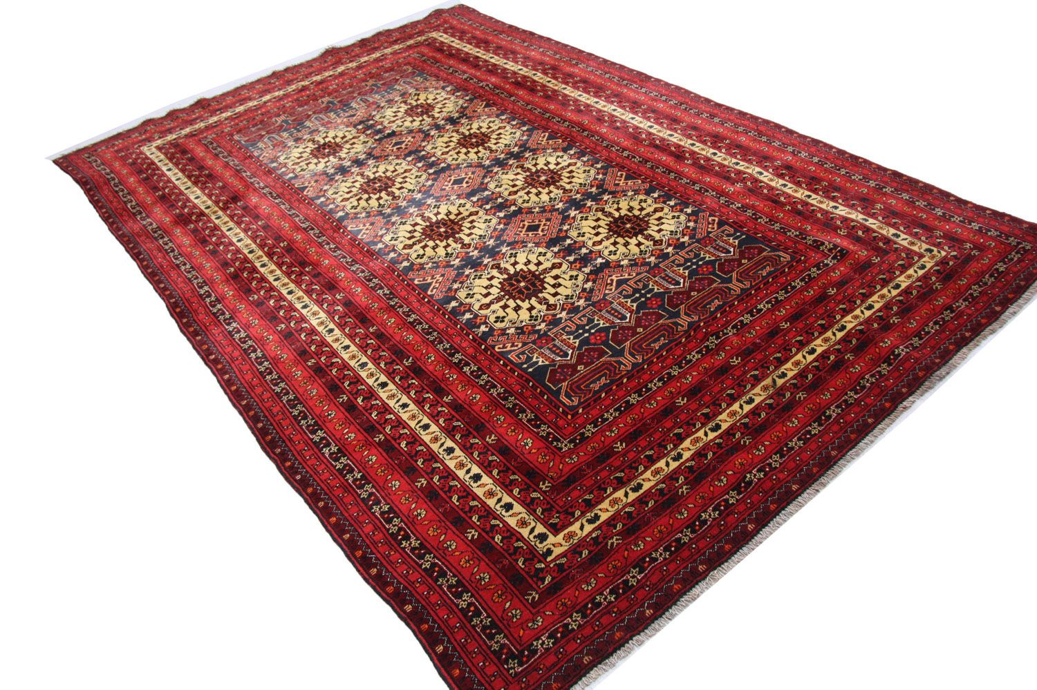 Tapis afghan - 288 x 195 cm - rouge