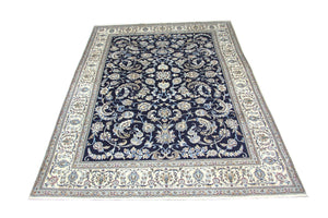 Tapis persan - Nain - 334 x 245 cm - bleu foncé