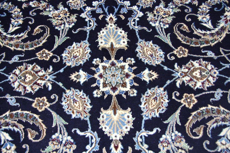 Tapis persan - Nain - 334 x 245 cm - bleu foncé