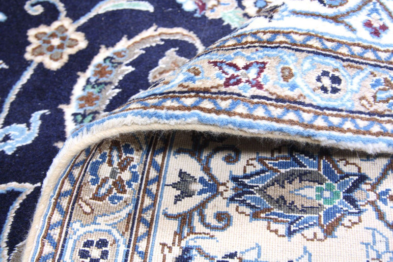 Tapis persan - Nain - 334 x 245 cm - bleu foncé