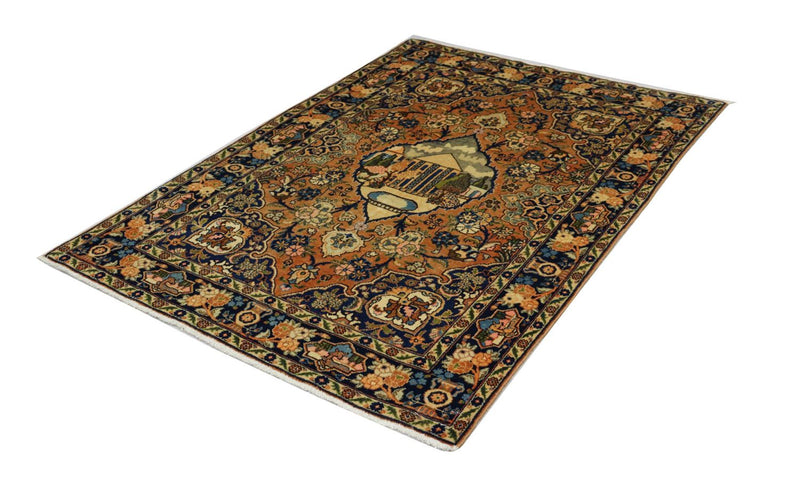 Tapis persan - Tabriz - 186 x 133 cm - bleu
