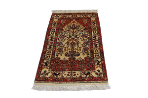Tapis afghan - 197 x 113 cm - beige